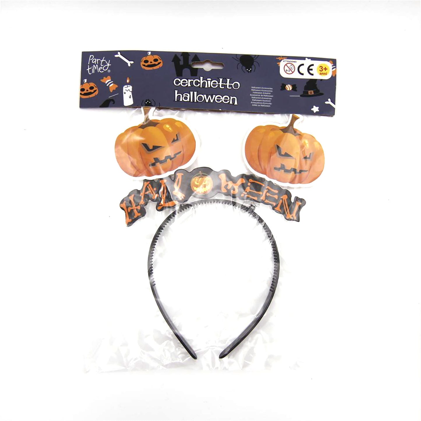 CERCHIETTO HALLOWEEN ZUCCA/DIAVOLO/MORTE/SPAVENTAPASSERI 1PZ