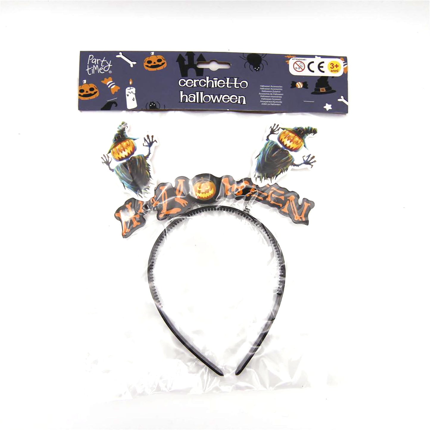 CERCHIETTO HALLOWEEN ZUCCA/DIAVOLO/MORTE/SPAVENTAPASSERI 1PZ
