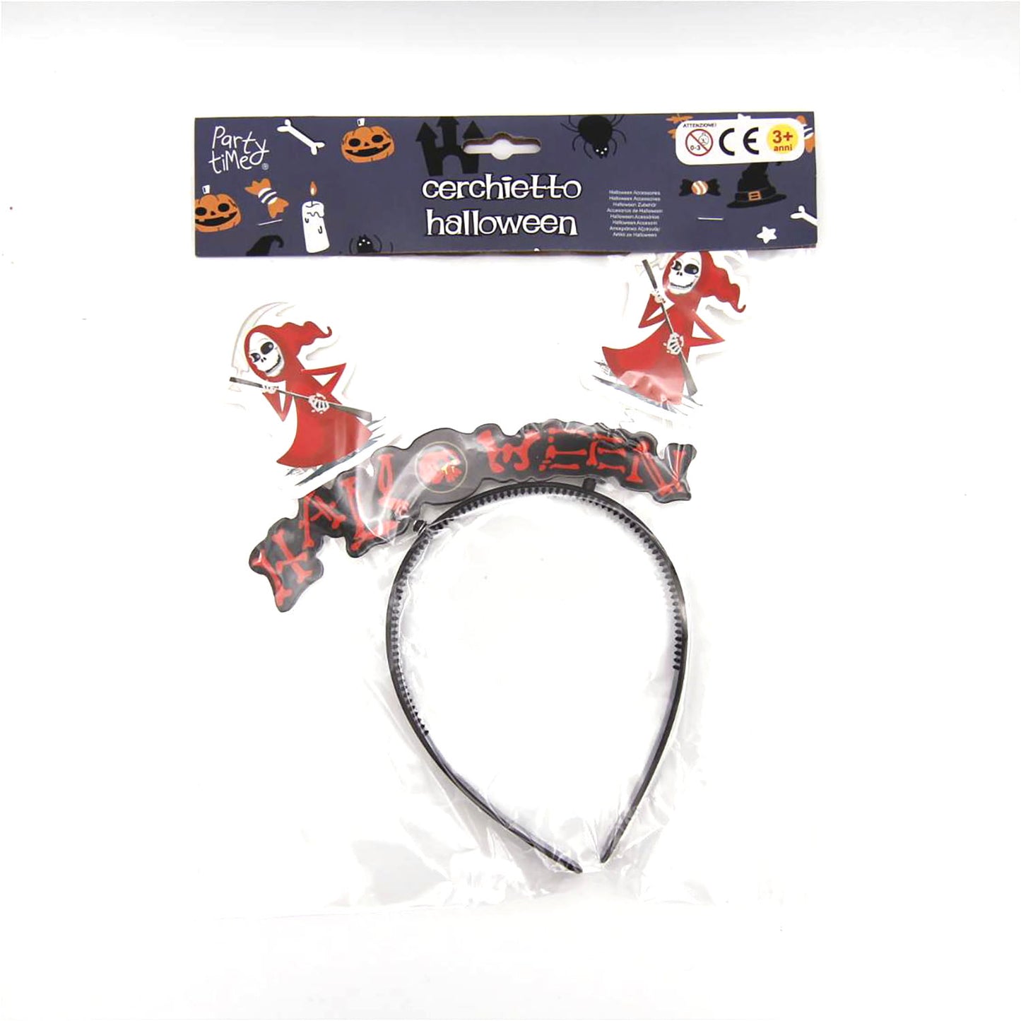 CERCHIETTO HALLOWEEN ZUCCA/DIAVOLO/MORTE/SPAVENTAPASSERI 1PZ