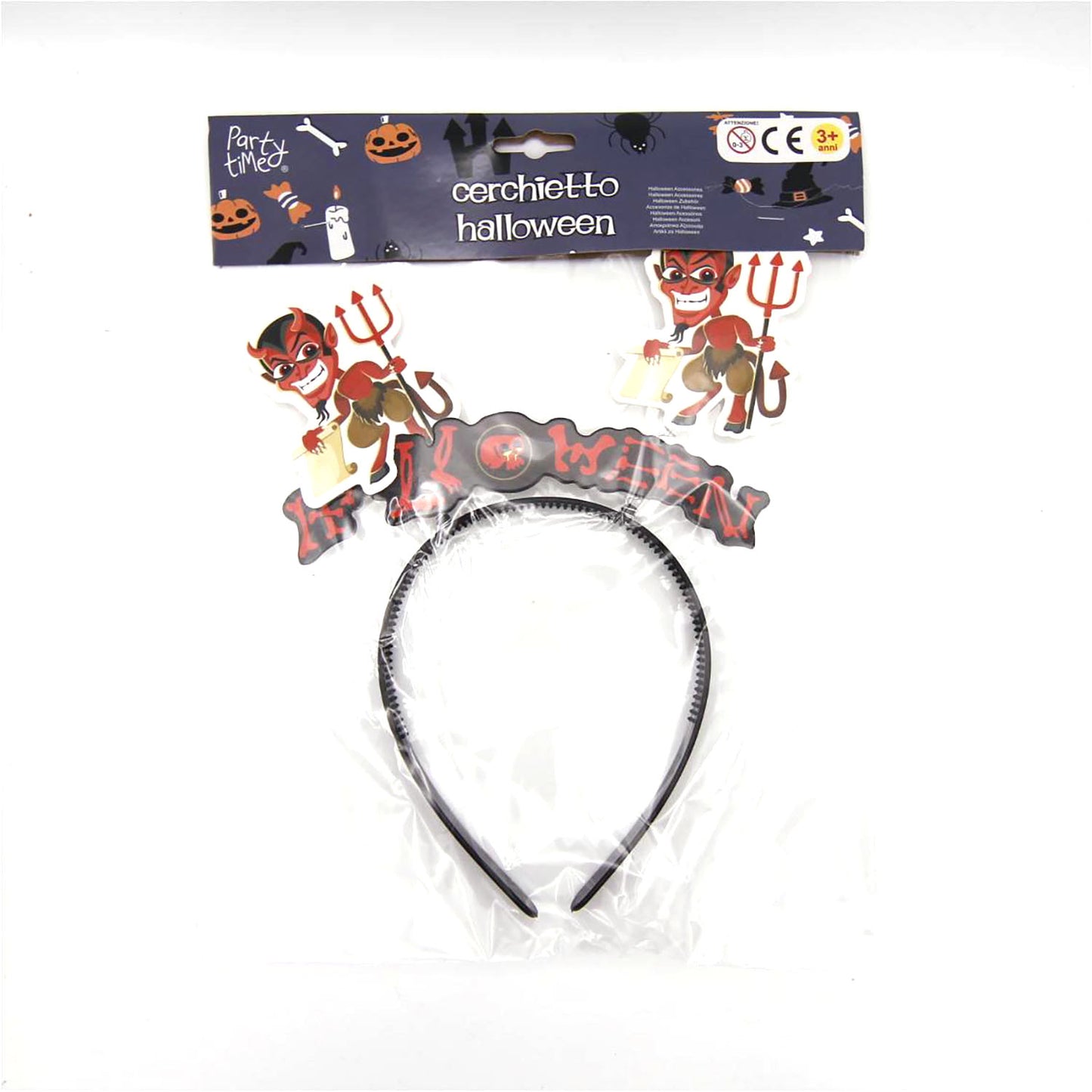 CERCHIETTO HALLOWEEN ZUCCA/DIAVOLO/MORTE/SPAVENTAPASSERI 1PZ