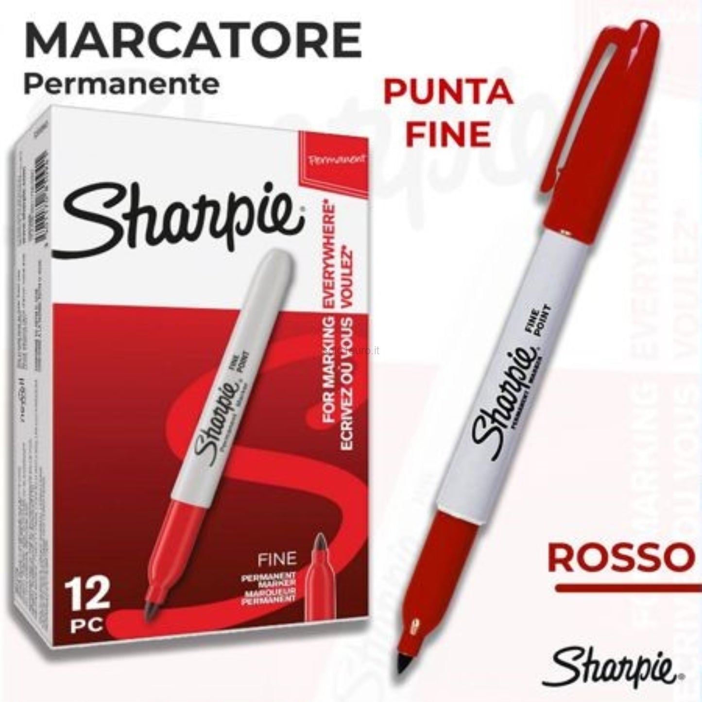 PENNA SHARPIE FINE POINT MARKER ROSSO