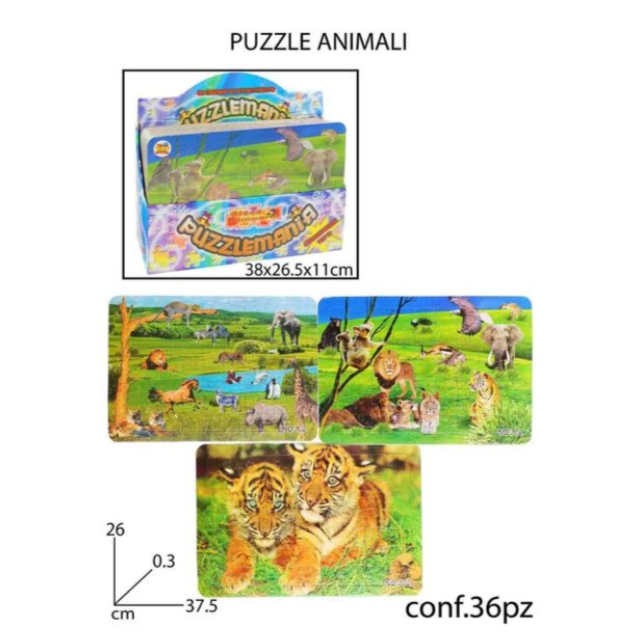 PUZZLE ANIMALI IN DISPLAY 36PZ