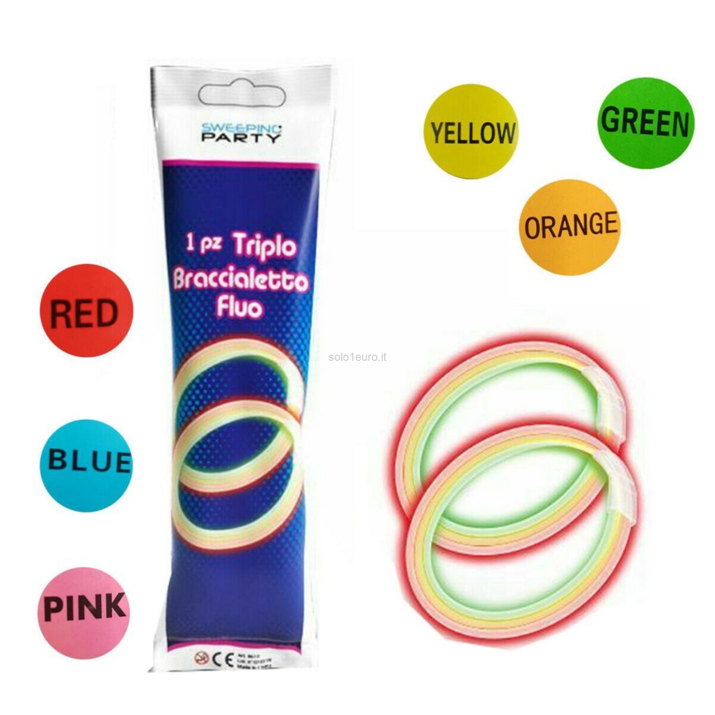 BRACCIALETTO FLUO COLORI ASSORTITI