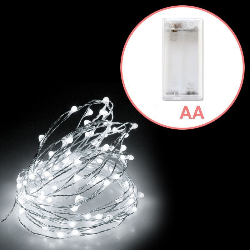 LUCE FILO RAME A BATTERIA 10LED BLU 1.2M