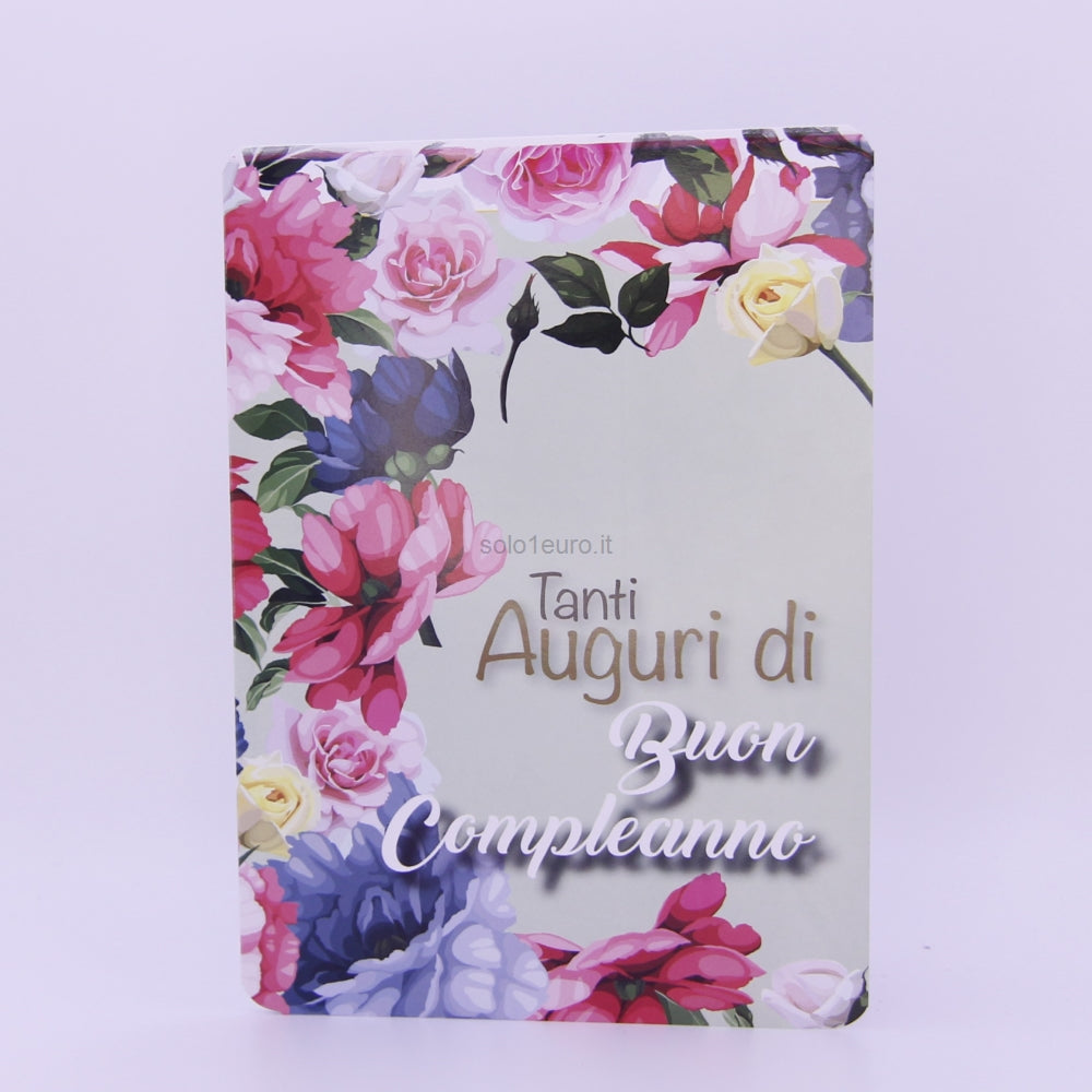 BIGLIETTO AUGURI BUON COMPLEANNO CON BUSTINA