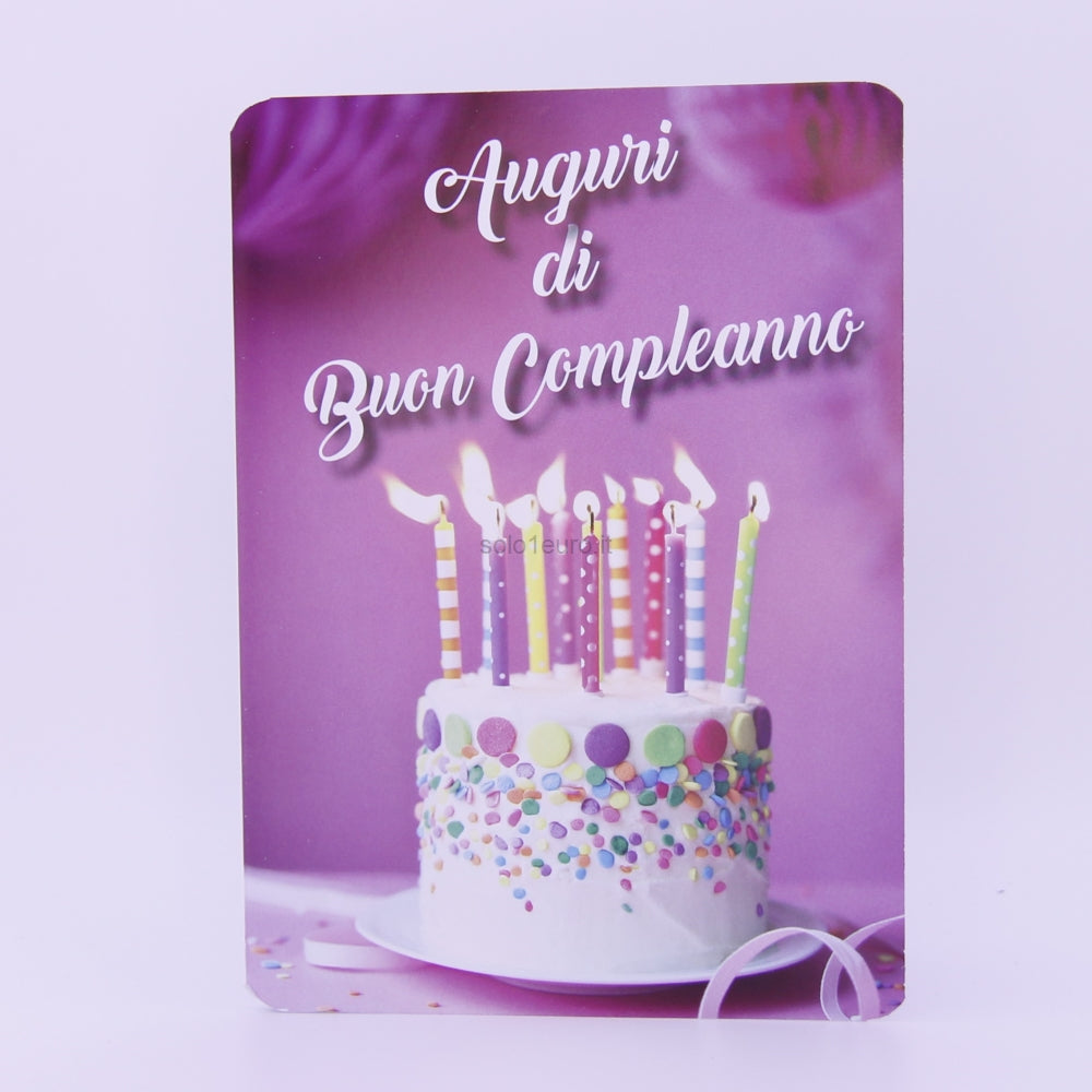 BIGLIETTO AUGURI BUON COMPLEANNO CON BUSTINA