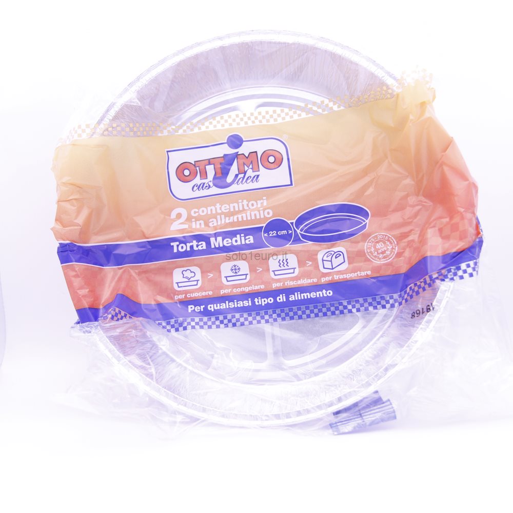 VASCHETTA ALLUMINIO PER TORTA MEDIA 2PZ