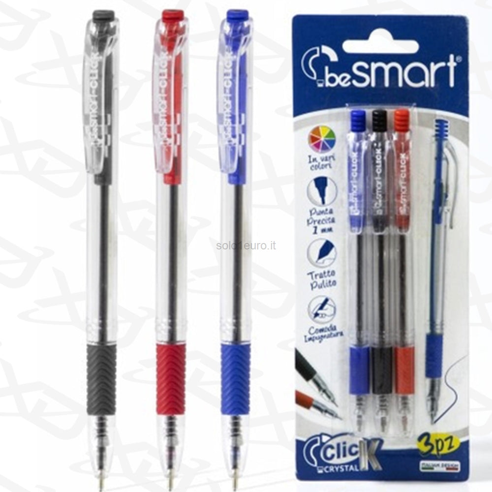 PENNE A SCATTO 1MM CLICK CRYSTAL 3PZ
