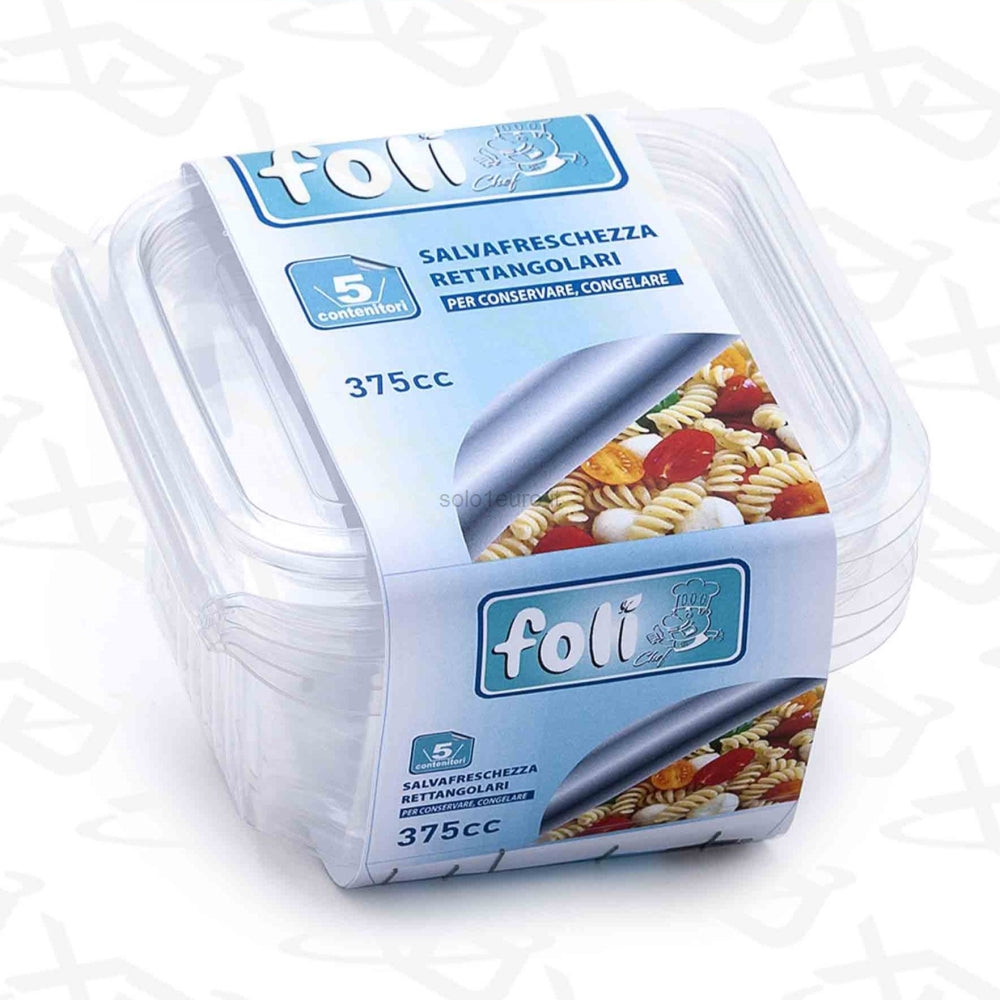 CONTENITORI SALVAFRESCHEZZA RETTANGOLARI 375CC 5PZ