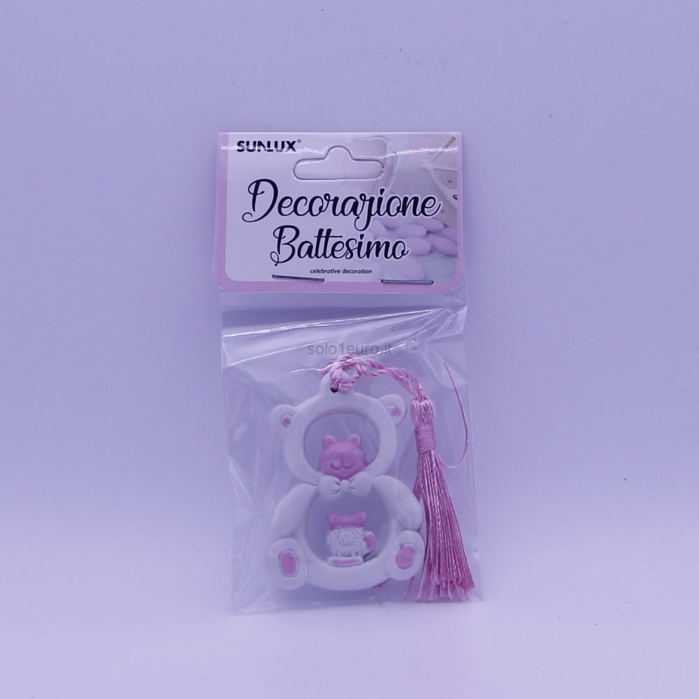 DECORAZIONE IN RESINA BATTESIMO GIRL 5CM