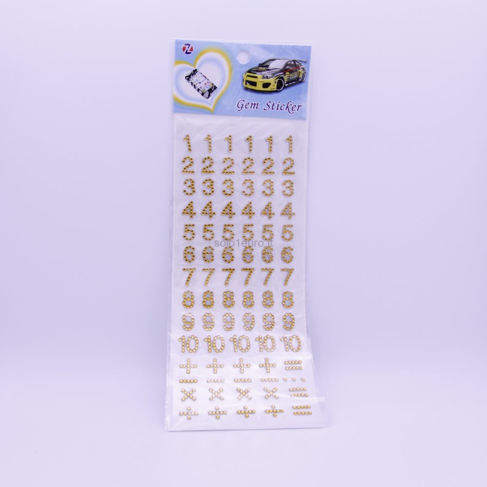 STICKERS STRASS CON NUMERI