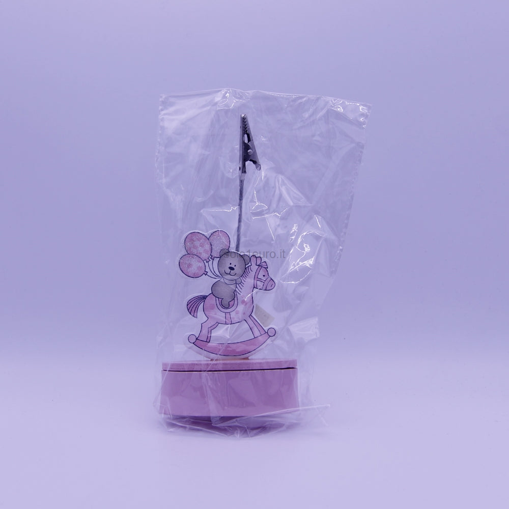 PORTABIGLIETTO SEGNAPOSTO ROSA/CELESTE