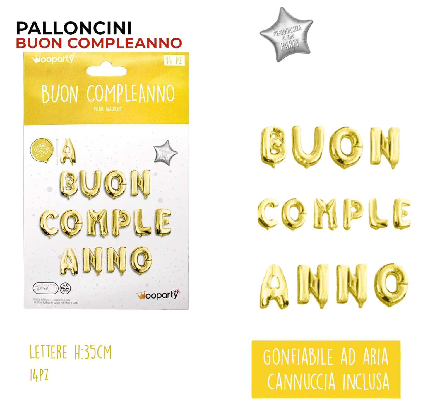 SET PALLONCINI BUON COMPLEANNO