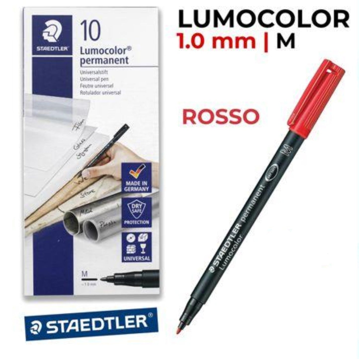 LUMOCOLOR PERMANENT ROSSO 1.0mm M PZ.1