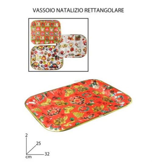 VASSOIO NATALIZIO RETTANGOLARE 32*25CM