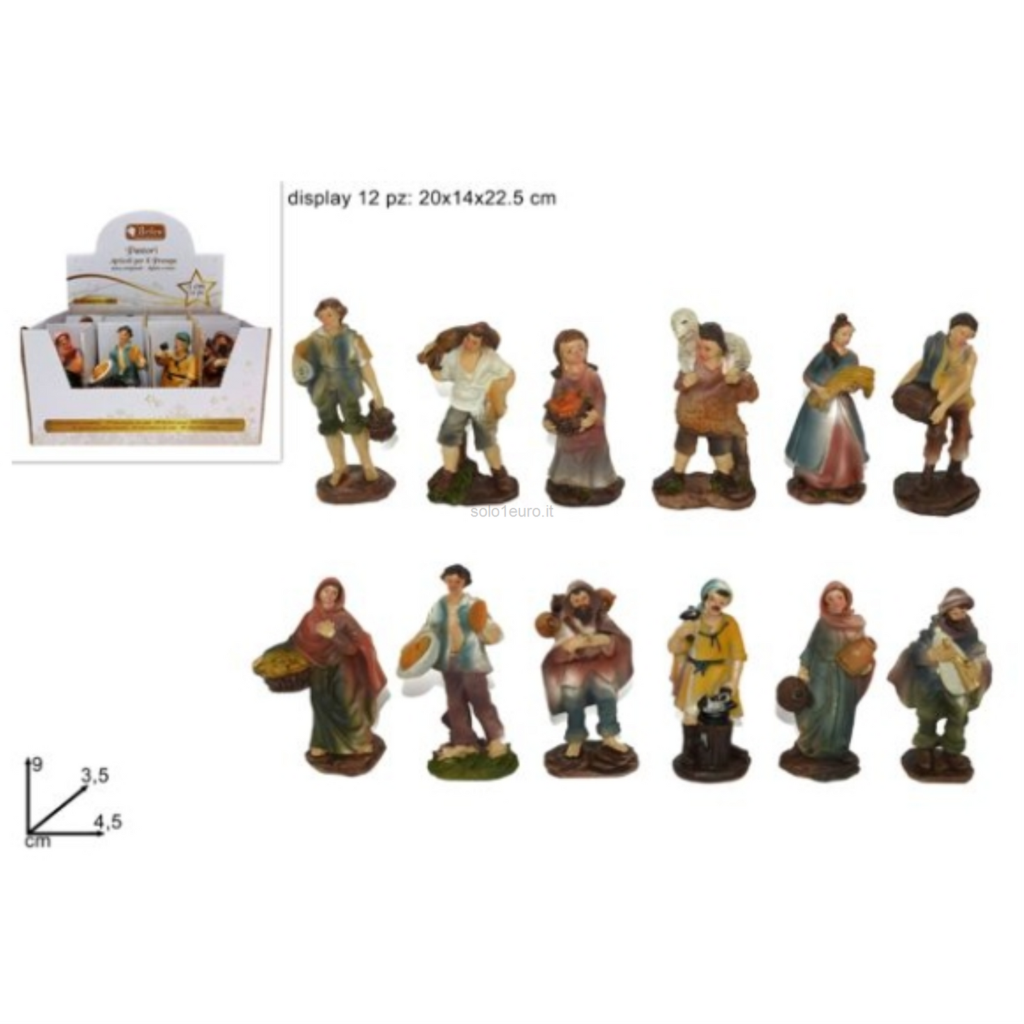 PRESEPE PASTORI MOD A ASSORTITI 9CM