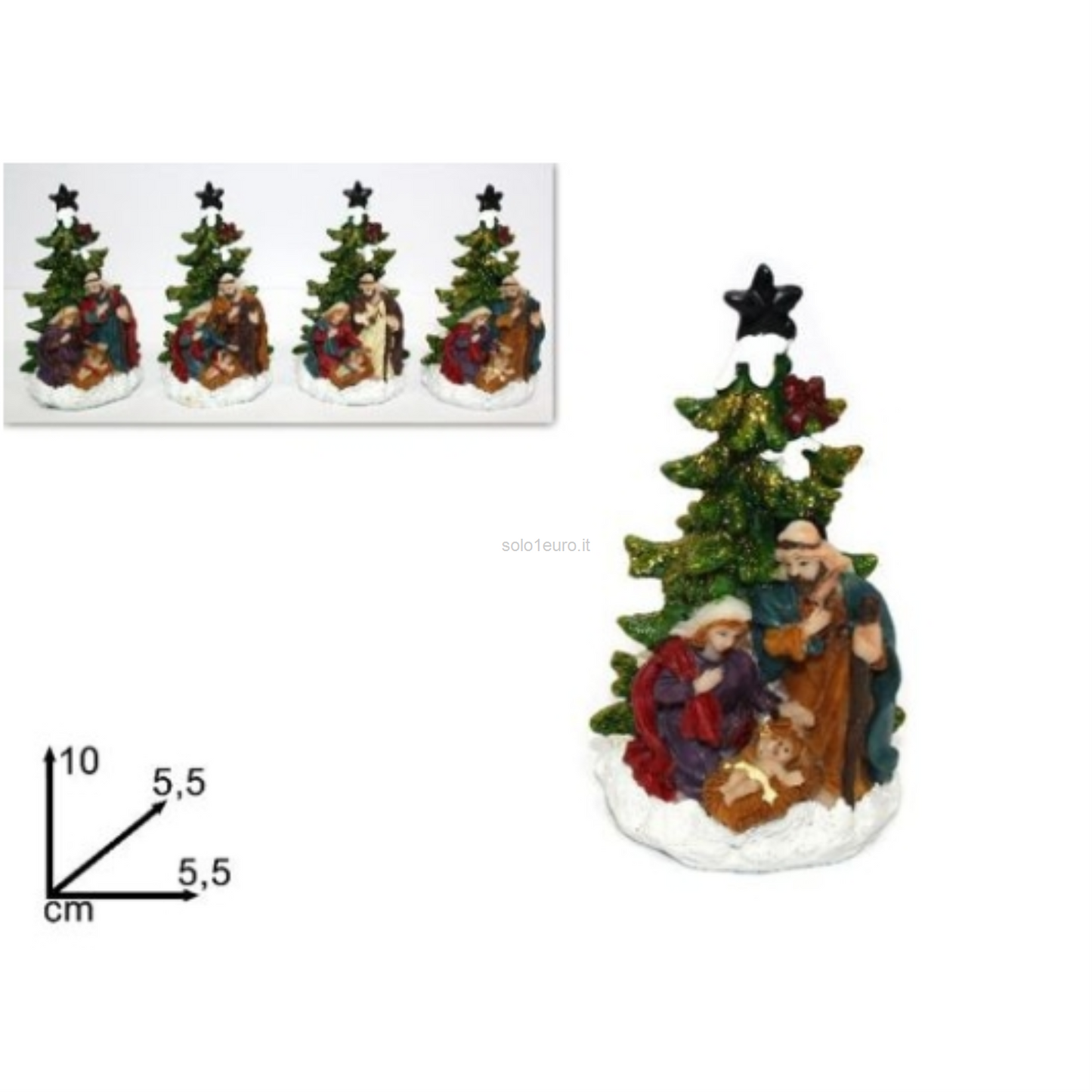 PRESEPE ALBERO CON NATIVITA 10CM