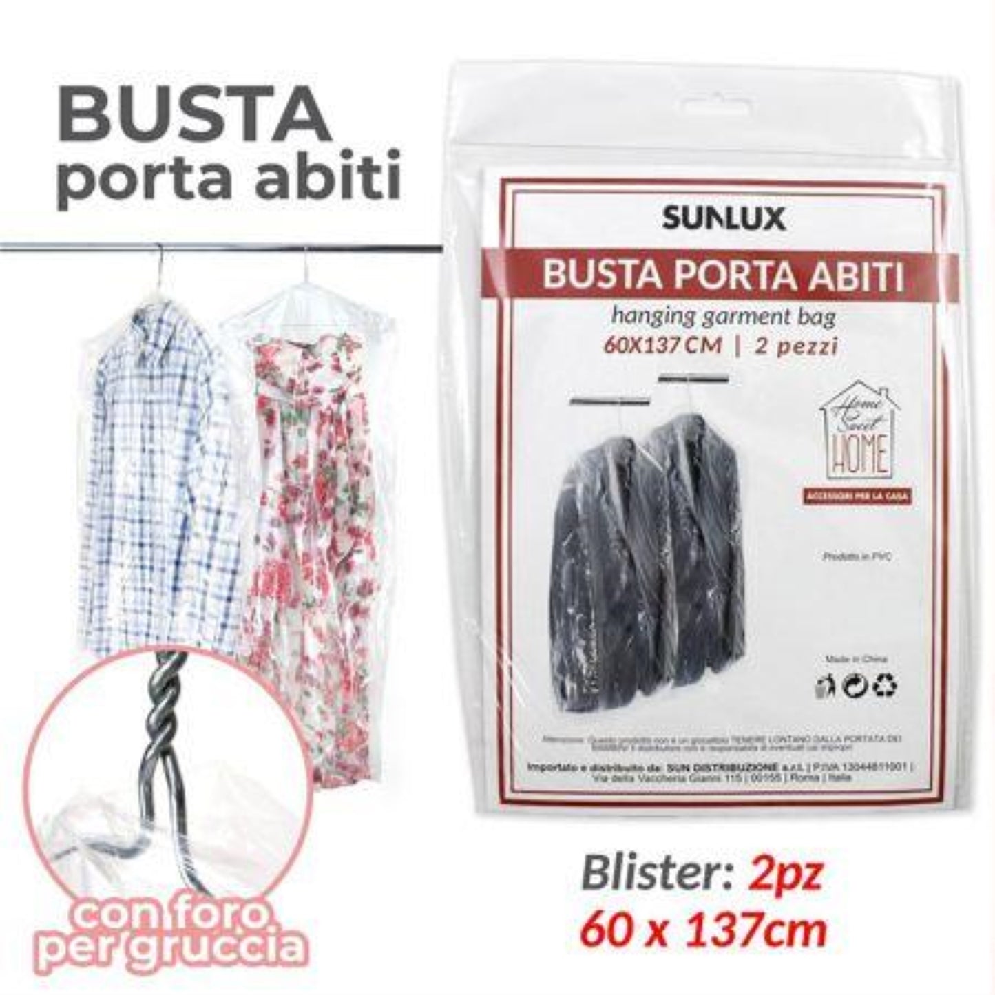 BUSTA PORTA ABITI 60X137CM 2PZ