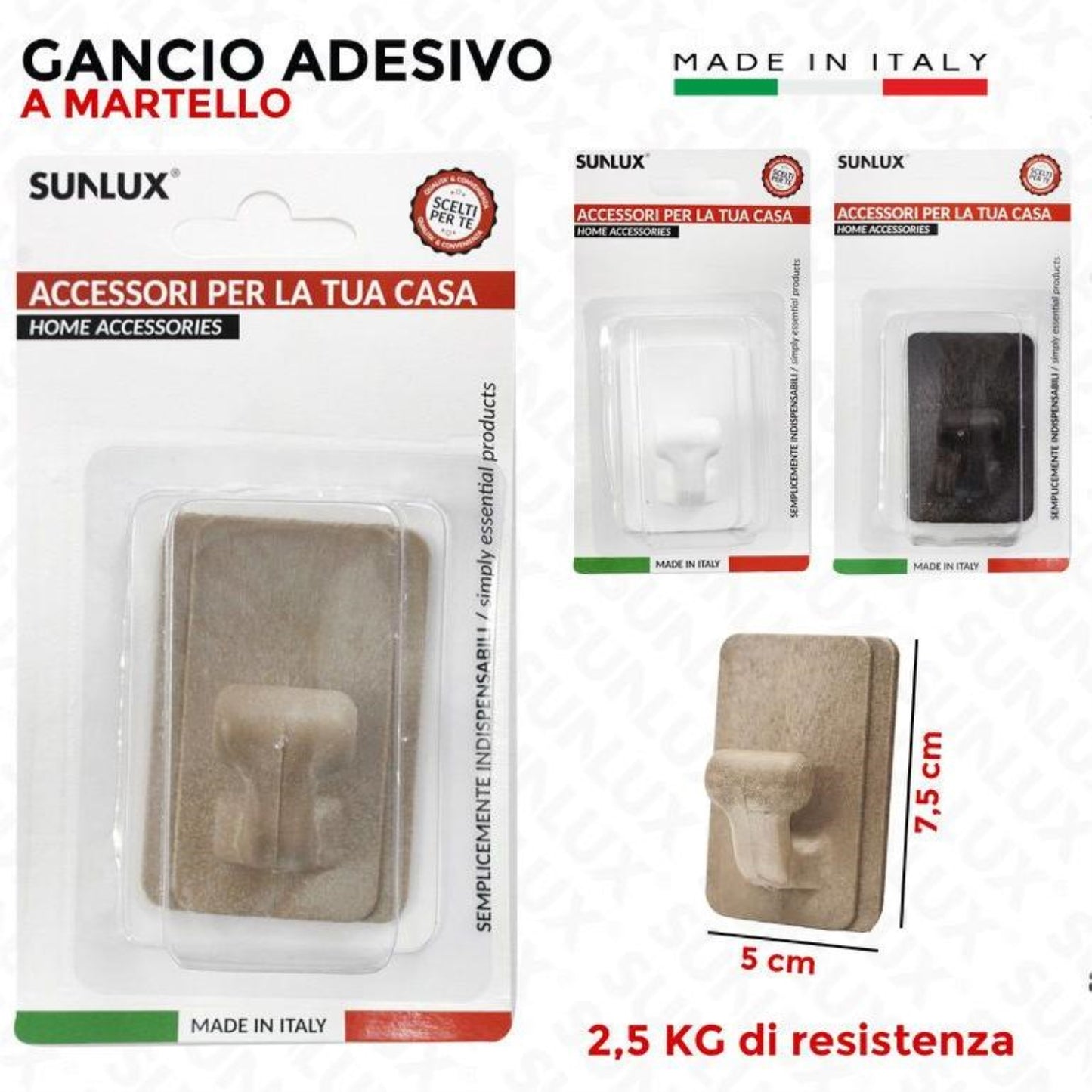 GANCIO ADVESIVO MAX 2.5KG 5*7.5CM