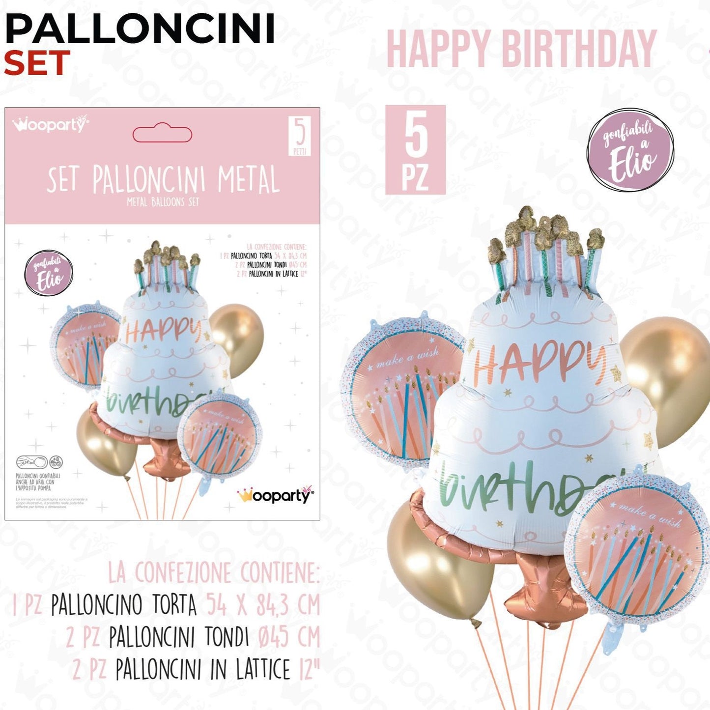 SET PALLONCINI METAL H. BIRTHDAY 5PCS