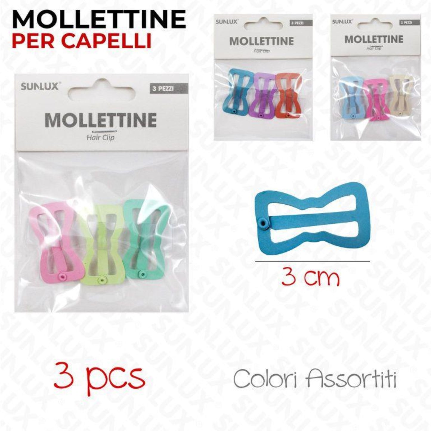 MOLLETTINE PER CAPELLI 3CM KIT 3 PEZZI