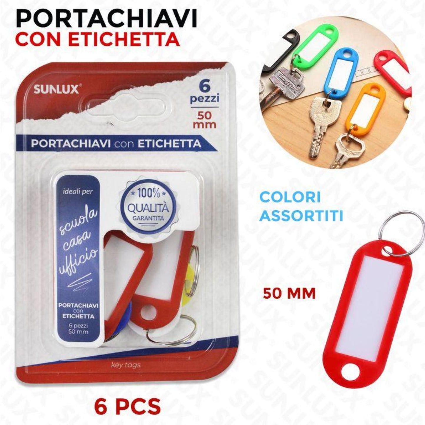 PORTACHIAVI CON ETICHETTE 6PZ