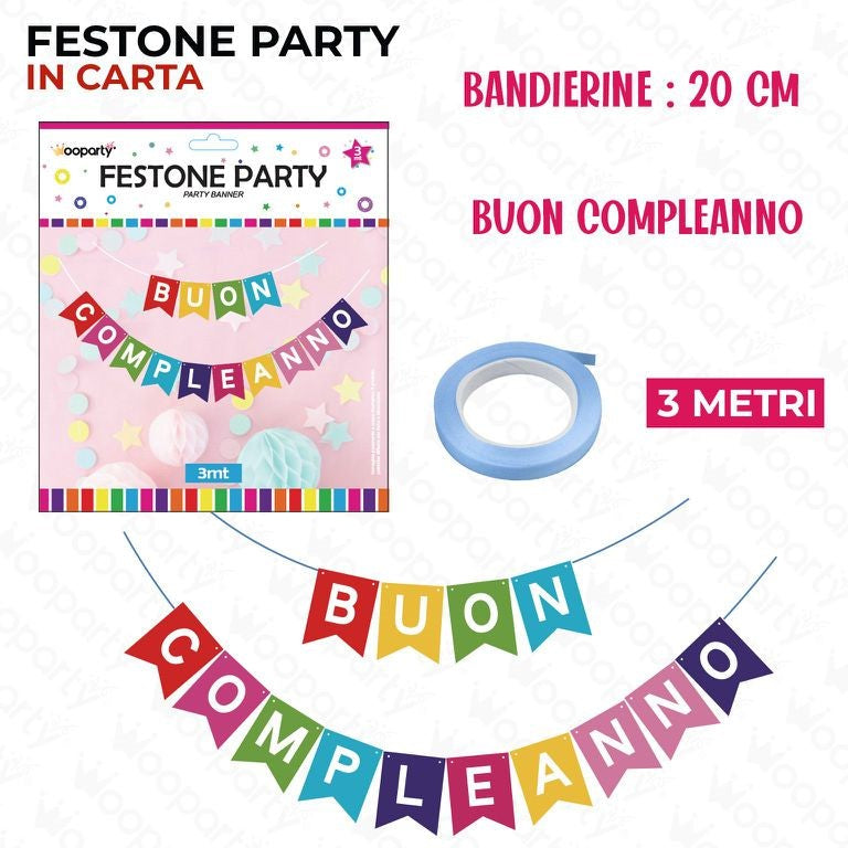 FESTONE PARTY BUON COMPLEANNO 20CM*3MT