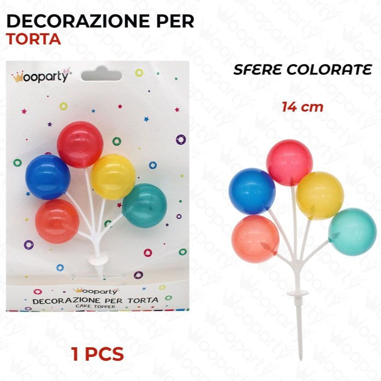 DECORAZIONE PER TORTA SFERE COL. 14CM