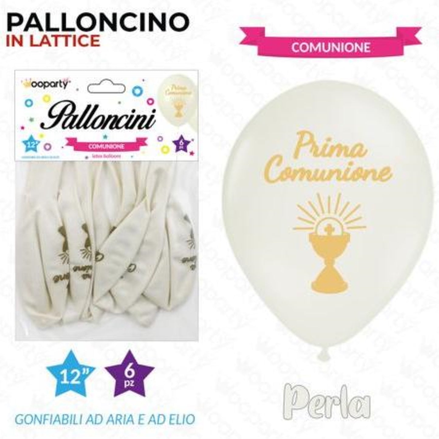 PALLONCINO PRIMA COMUNIONE 6PZ