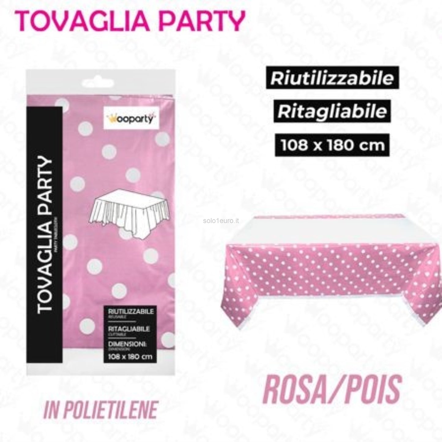 TOVAGLIA PARTY 108*180CM ROSA