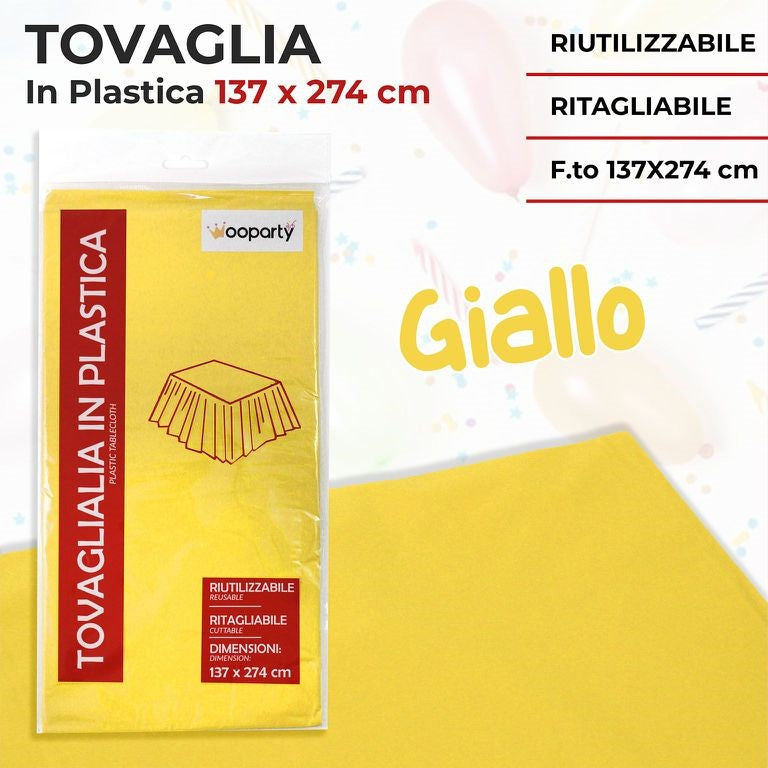 TOVAGLIA IN PLASTICA GIALLO 137*274CM