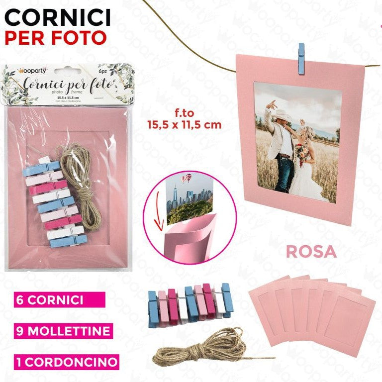 CORNICI PER FOTO CARTA ROSA 15.5*11.5CM