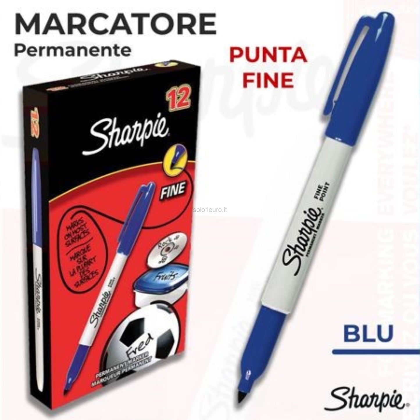 PENNA SHARPIE FINE POINT MARKER BLU