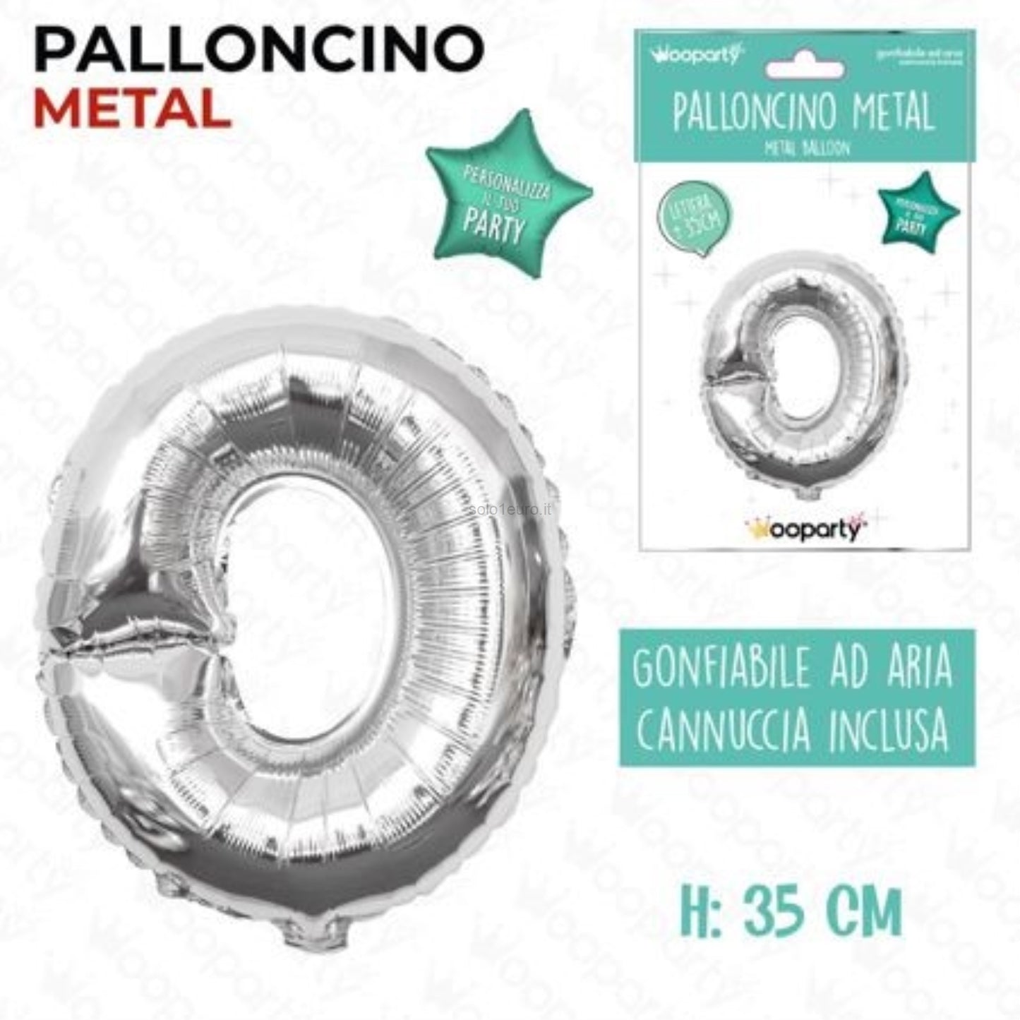 MYLAR ARGENTO PALLONCINO  LETTERA O 35CM