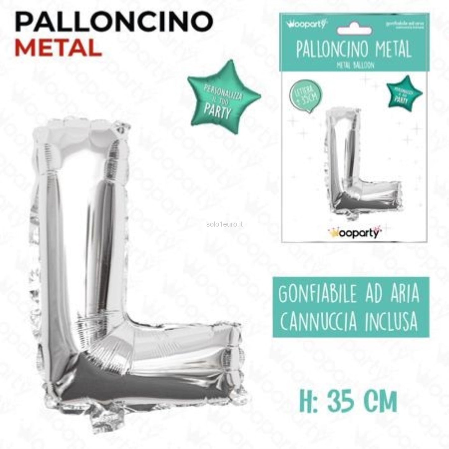 MYLAR ARGENTO PALLONCINO LETTERA L 35CM